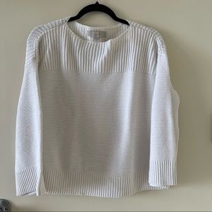 Ann Taylor LOFT white cable knit sweater